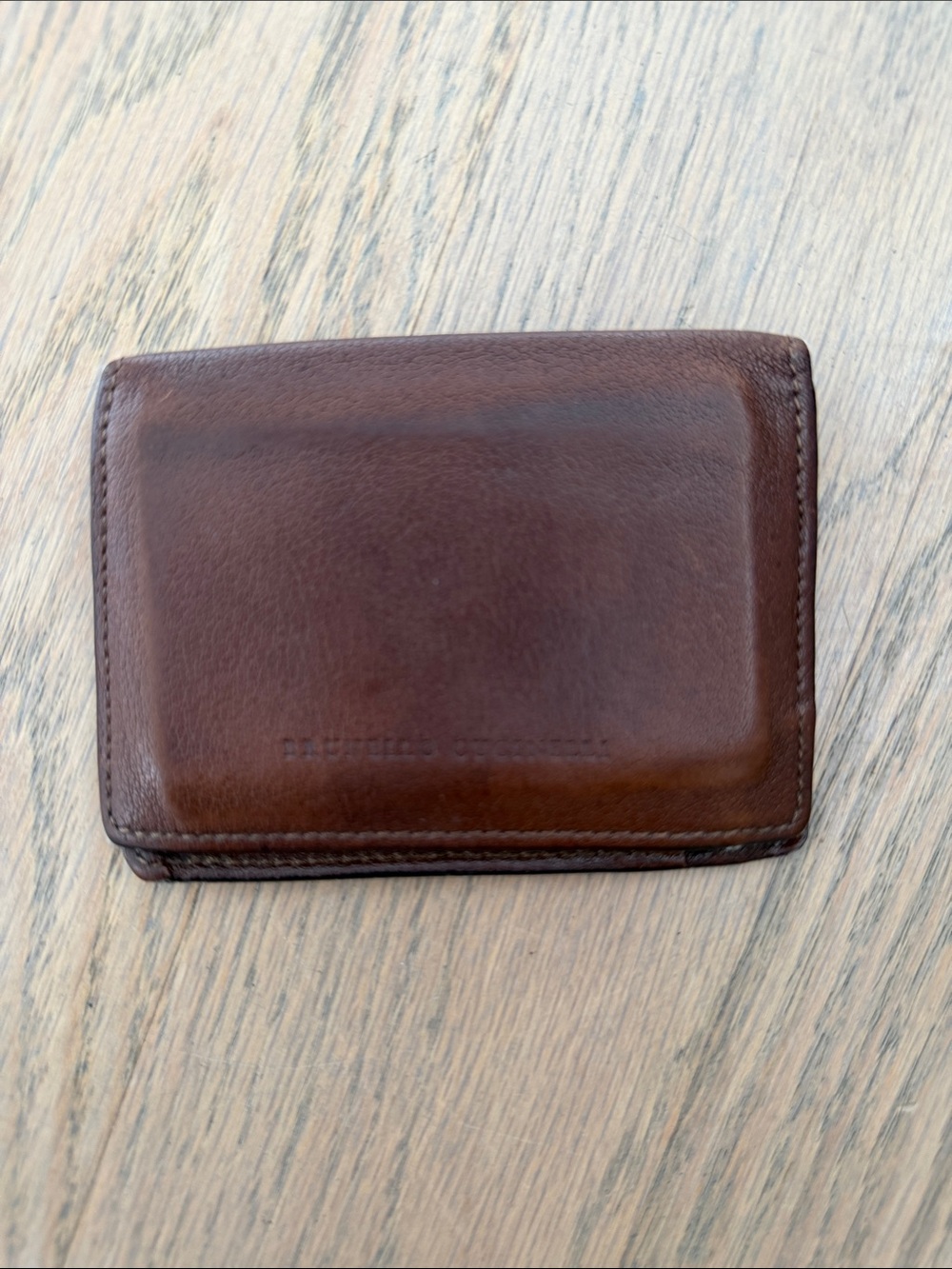 Brunello Cucinelli Brown Leather Men’s Card & Key Holder
